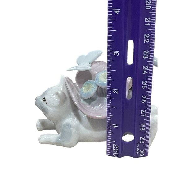 Seymour Mann Porcelain Cat Figurine With Hat & Butterfly Connoisseur Collection - Picture 8 of 8